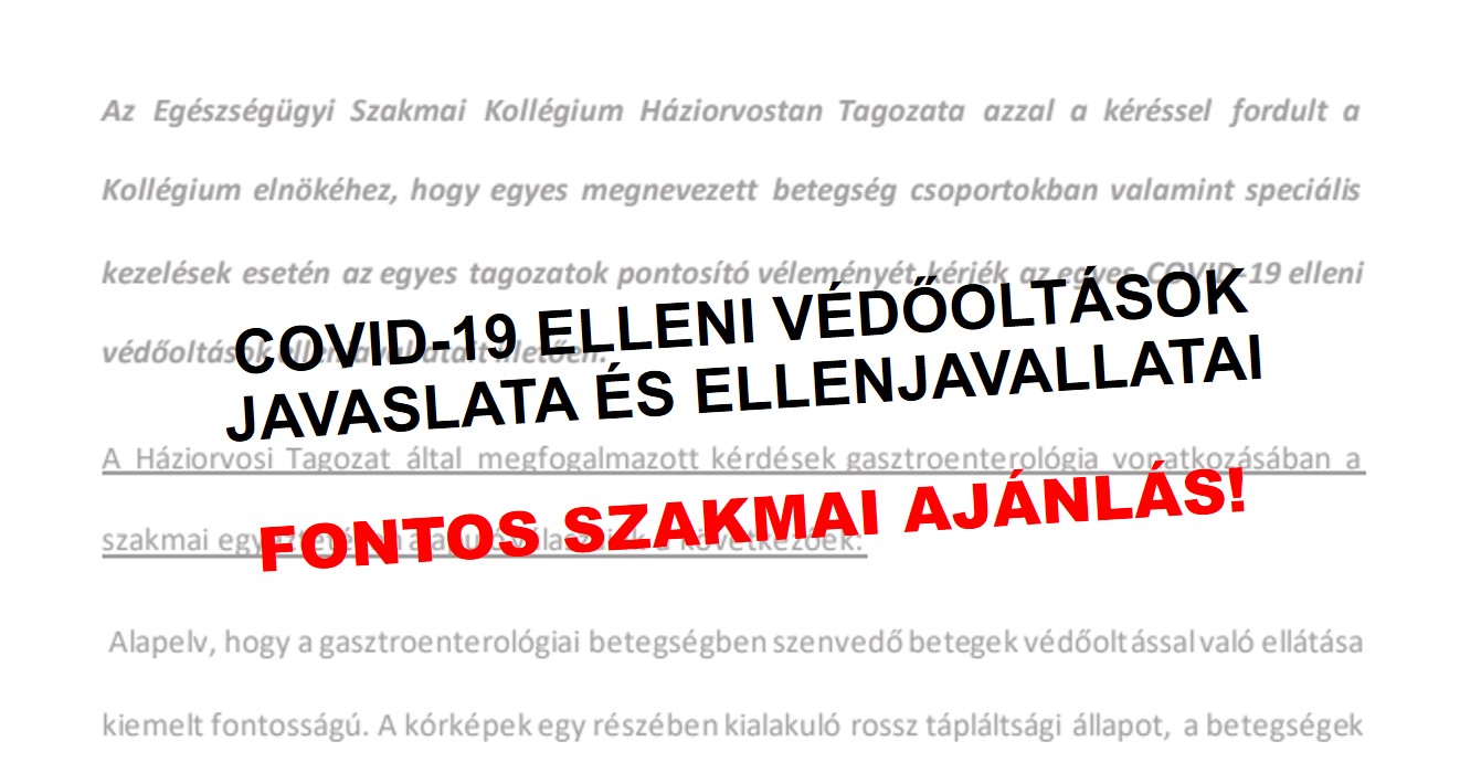 COVID-19 elleni védőoltások javaslata és ellenjavallatai 